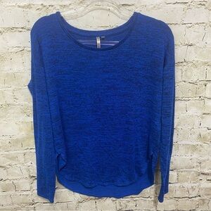 Banana Republic Blue Black Space Dye Soft Thin Knit Top
